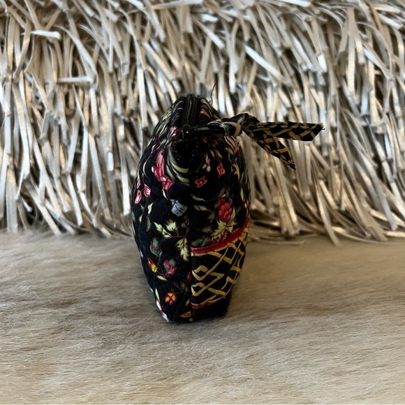 Vintage VERA BRADLEY Ming 2001 Curved Cosmetic Case Black Yellow Red Asian - Picture 3 of 12